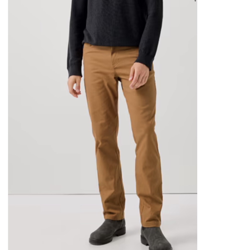 Pact Mens Organic Cotton Stretch Straight Leg Pants Ginger Brown Size L